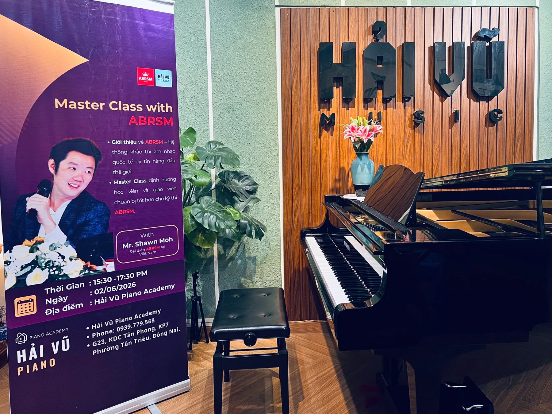 Không gian Master Class with ABRSM tại Hải Vũ Piano Academy năm 2026
