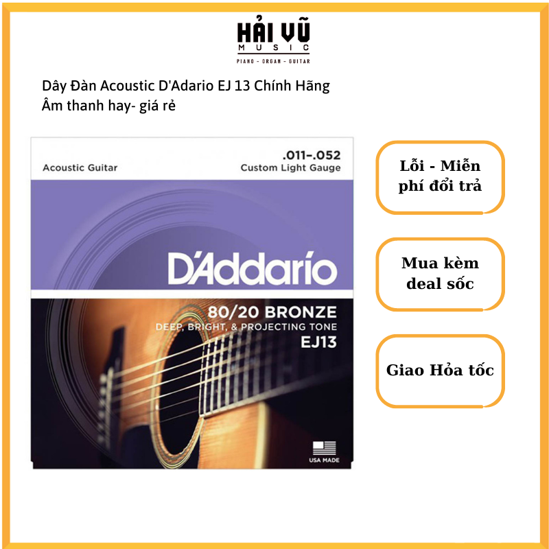 Dây đàn D’addario EJ13 – Guitar Acoustic