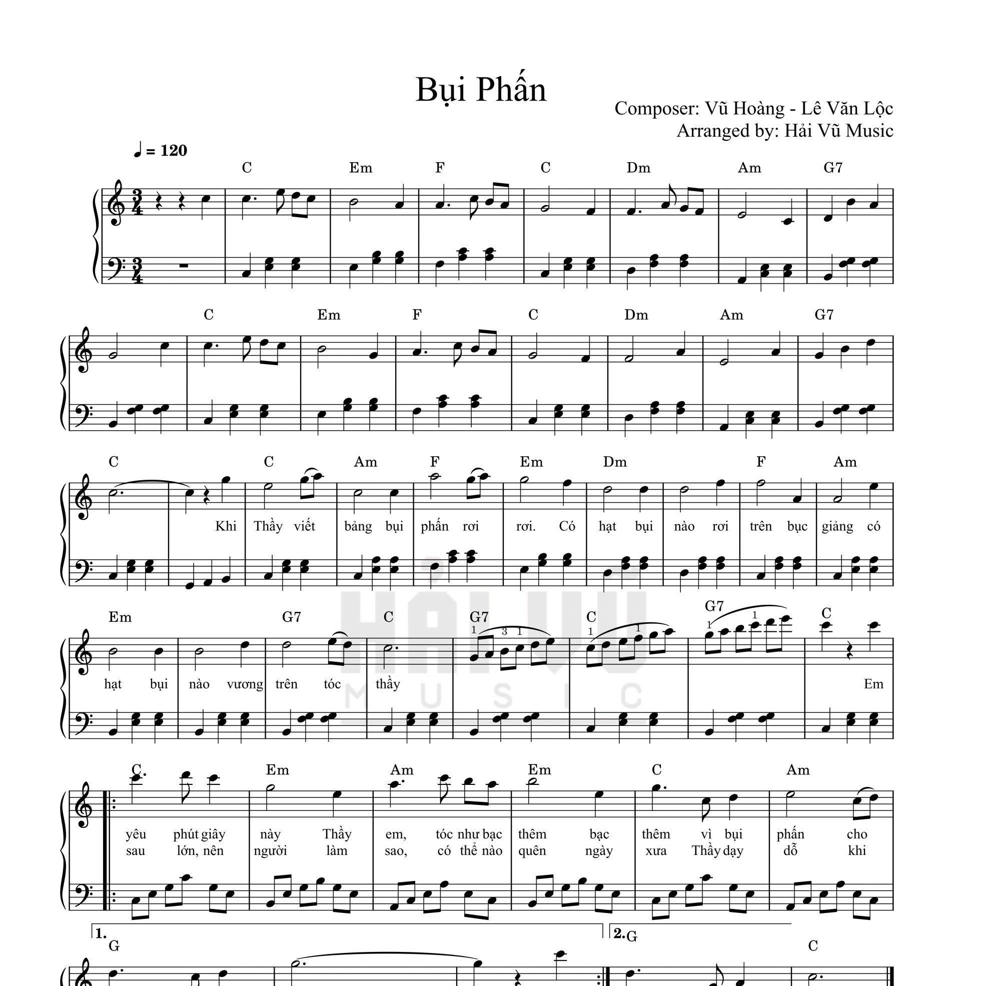 Bụi Phấn Sheet Piano