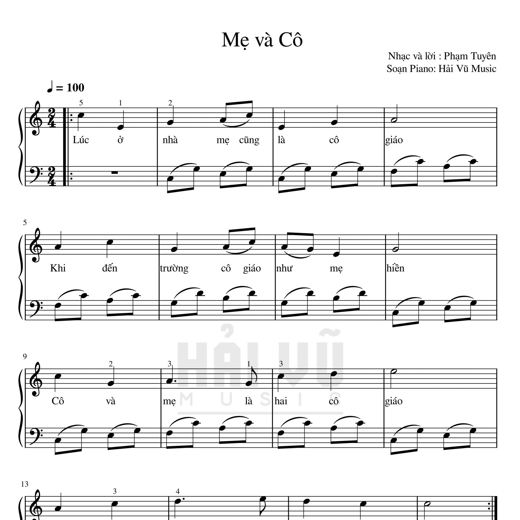 Mẹ và cô Sheet Piano