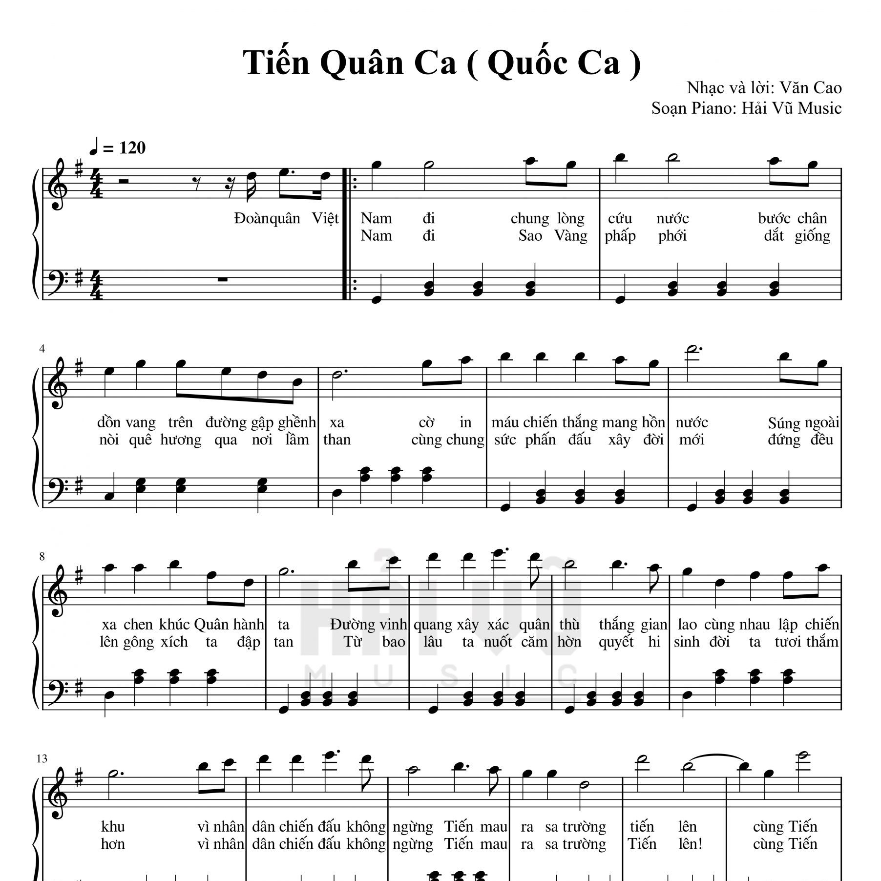 Quốc ca Sheet Piano