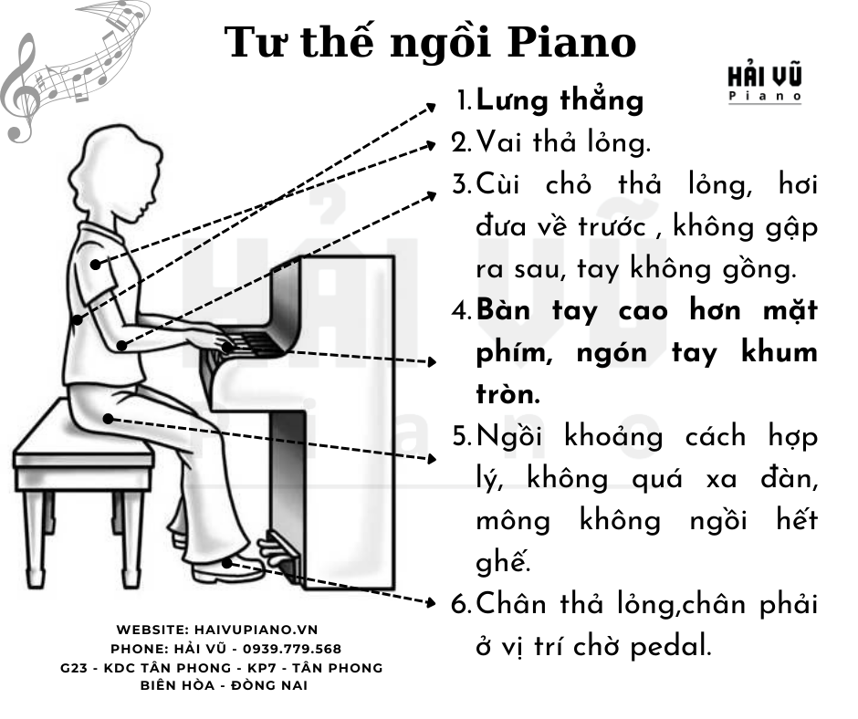 Tư Thế ngồi Piano giúp chơi Piano hiệu quả