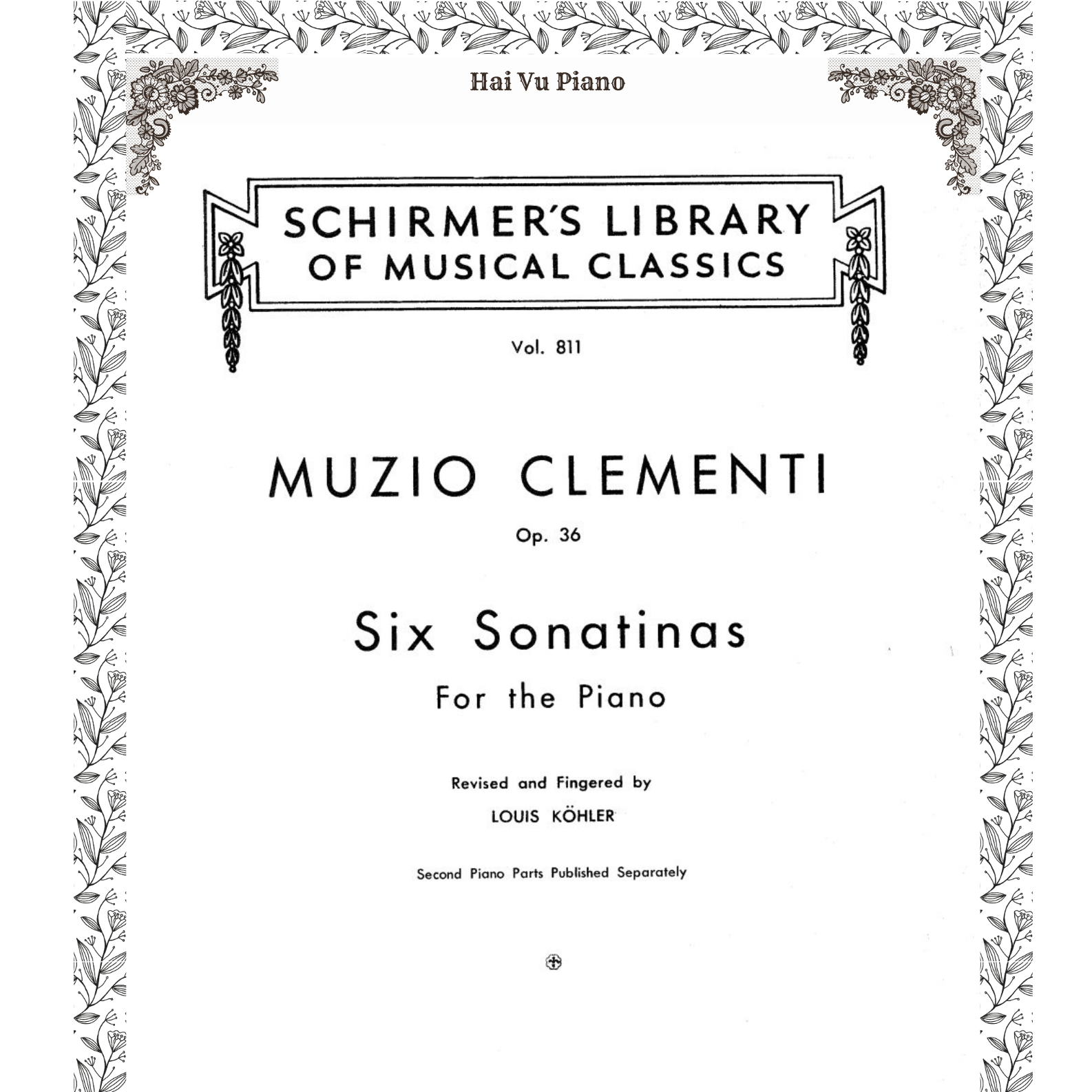 6 Sonatinas op.36 – Muzio Clementi